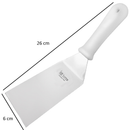 Espátula Curva Aço Inox Lanche Chapeiro Pizza Cozinha Cabo Branco
