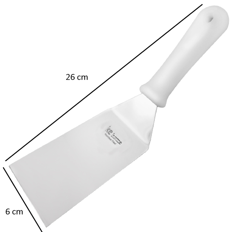 Espátula Curva Aço Inox Lanche Chapeiro Pizza Cozinha Cabo Branco