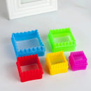 Cortadores Quadrados 2 Lados Liso e Ondulado 5 Pecas CM 429