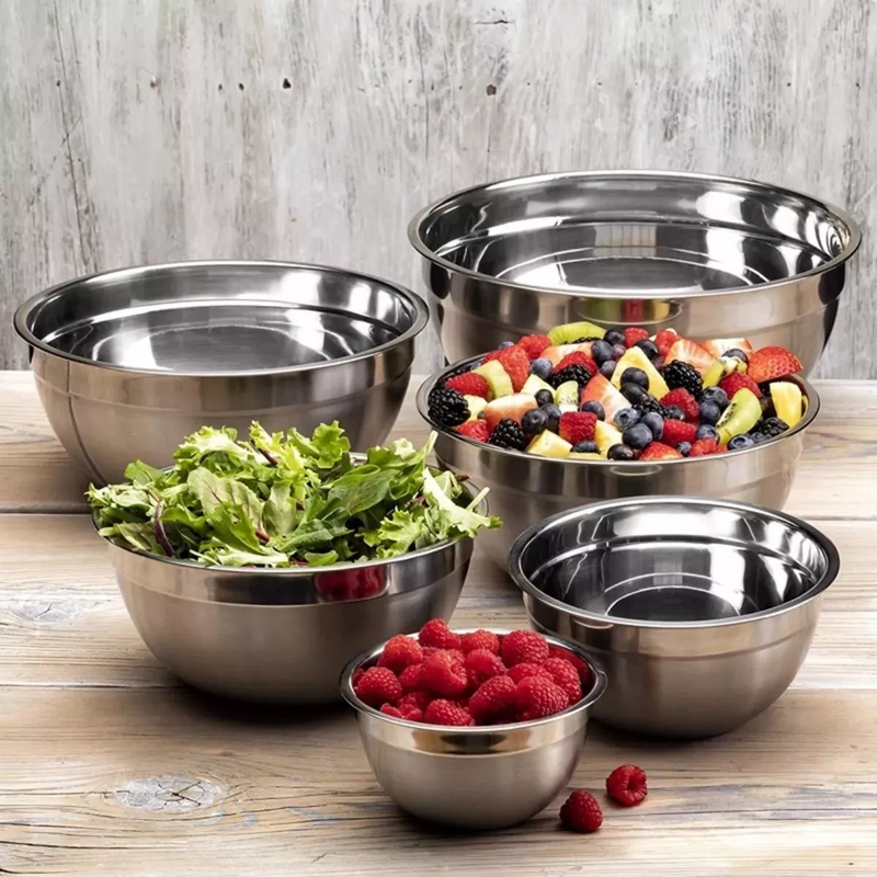 Tigela 500 ML Mixing Bowl em Aço Inox Para Salada Cozinha