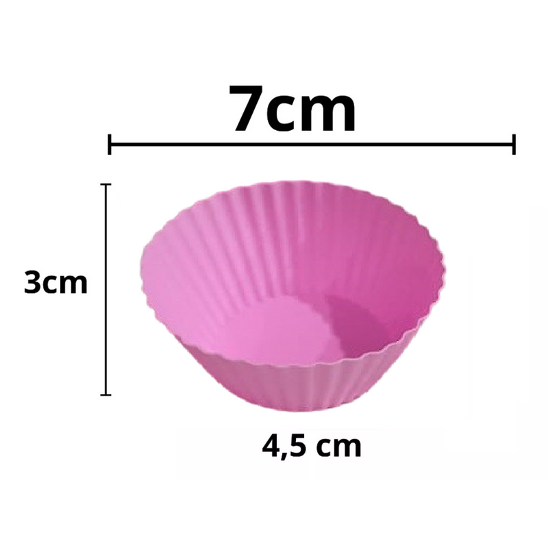 24 Mini Formas Para Bolo Cupcake de Silicone