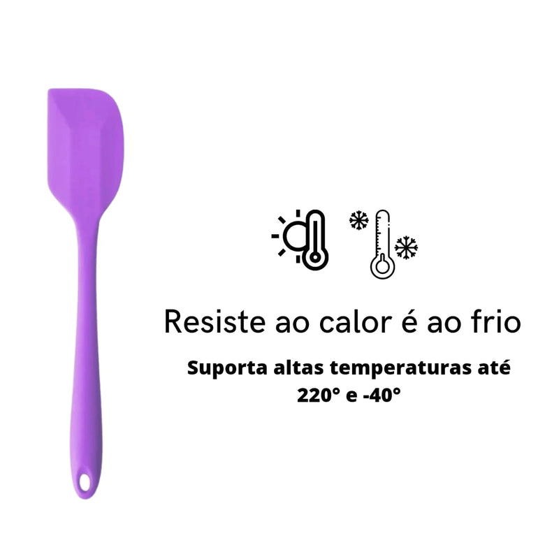3 Espátulas De Cozinha Silicone Maciço Multiuso Pão Duro