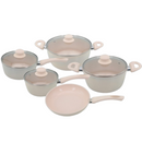 Jogo 5 Pçs de Panelas PREMIUM Revestimento Cerâmica Indução