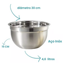 Tigela 4,6 Litros Mixing Bowl em Aço Inox Para Salada Cozinha