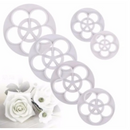 Kit Cortador de Flores Rosas 5 Pétalas 7 Tamanhos Massas Pastas Bolos Confeitaria