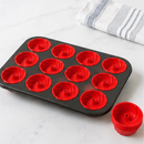 Forma 12 Cav + Forminhas Silicone Empada Pão Queijo Pudim