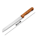 2 Facas de Pão Com Serra Aço Inox Cabo Madeira Cor Marrom