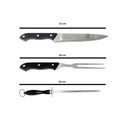 Kit Churrasco 3 Pçs em Aço Inox Cabo de Plástico