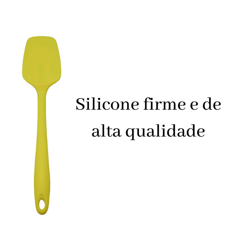 10 Espátulas De Cozinha Silicone Mutiuso Quadrada Maciço