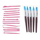 Kit Estecas 14 Pçs e 5 Estecas de Silicone Para Modelagem