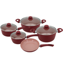 Jogo 5 Pçs de Panelas PREMIUM Revestimento Cerâmica Indução