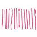 Kit Estecas 14 Pçs e 5 Estecas de Silicone Para Modelagem