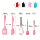 Kit 5 Peças de Utensilios de Cozinha de Silicone Antiaderente
