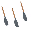 3 Espátulas Raspadora Pão Duro Madeira e Silicone