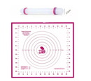 Kit Tapete Medidor Para Massas Pequeno + Rolo Nivelador