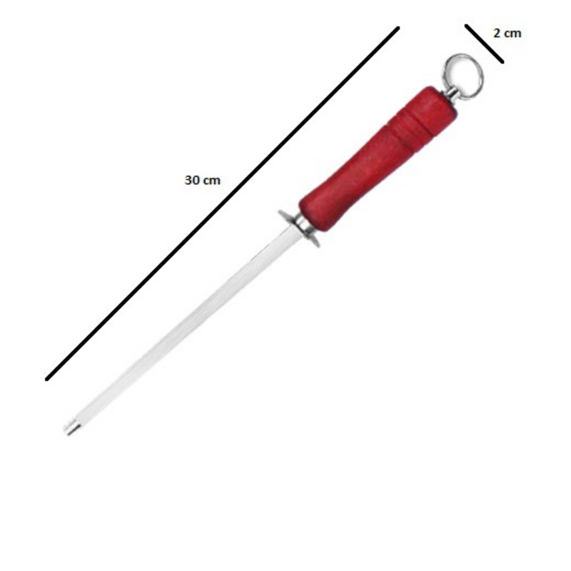 Kit Churrasco 4 Pçs Cabo Madeira Inox Garfo Pinça Faca Chaira