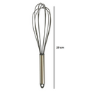 Fouet Batedor 29 Cm Inox Silicone Ovos Massas Bolos Cremes