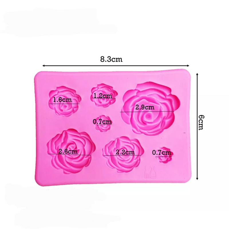 Kit 3 Moldes De Silicone Flores Rosa Margarida biscuit
