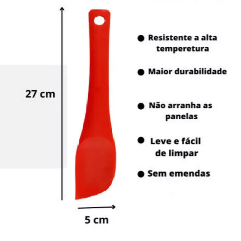 2 Espátulas Raspadoras Pão Duro Reforçada Ponta Firme Silicone
