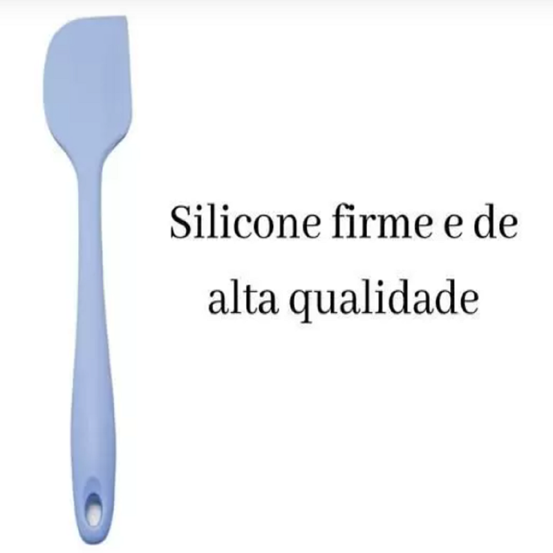 3 Espátulas De Cozinha Silicone Maciço Multiuso Pão Duro
