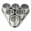 Porta Condimentos Triangular Magnético Inox 6 Peças