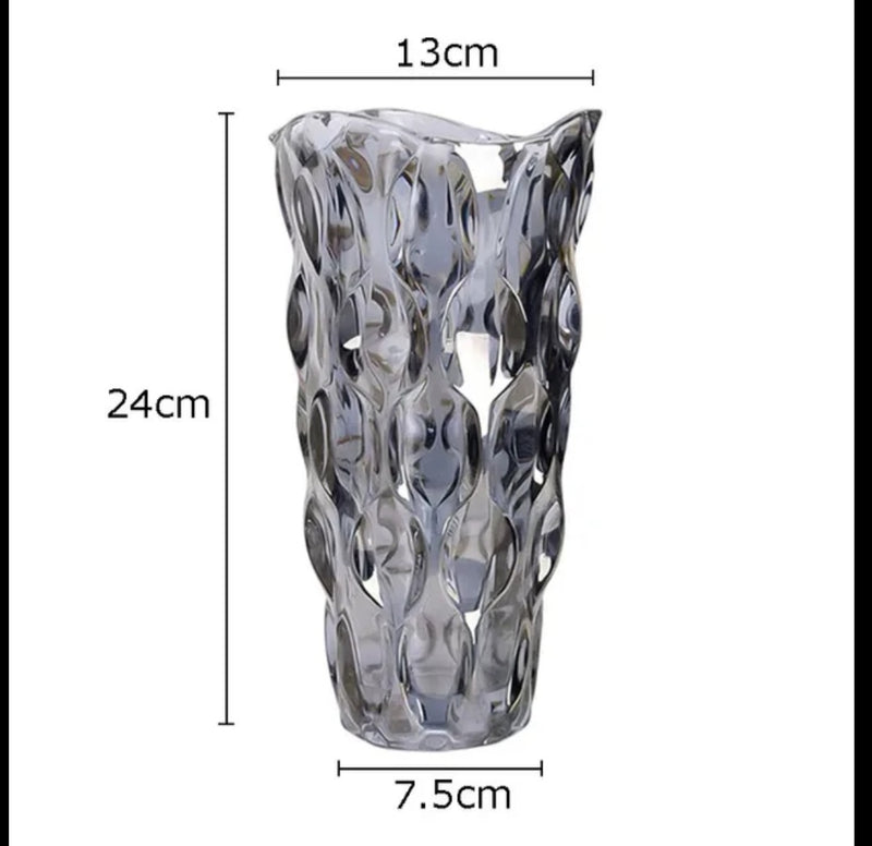 Vaso de Vidro Grosso Primeira Linha Flores Decoração Sala