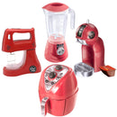 Kit 4 Brinquedos Air Fryer Batedeira Liquidificador Cafeteira