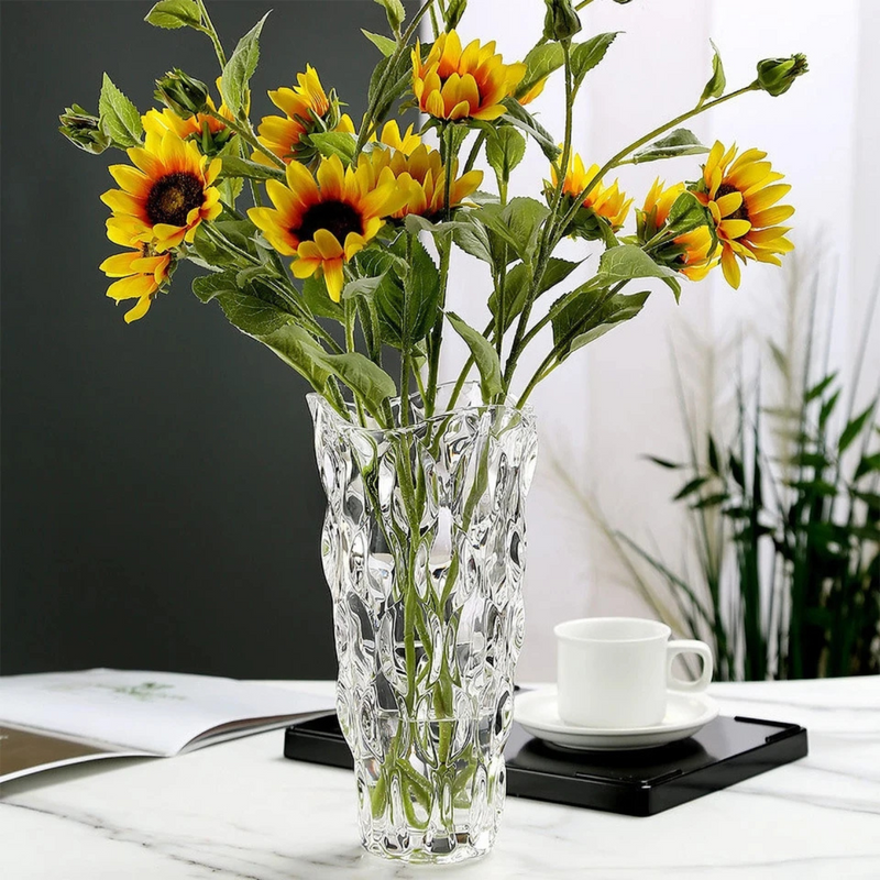 Vaso de Vidro Grosso Primeira Linha Flores Decoração Sala