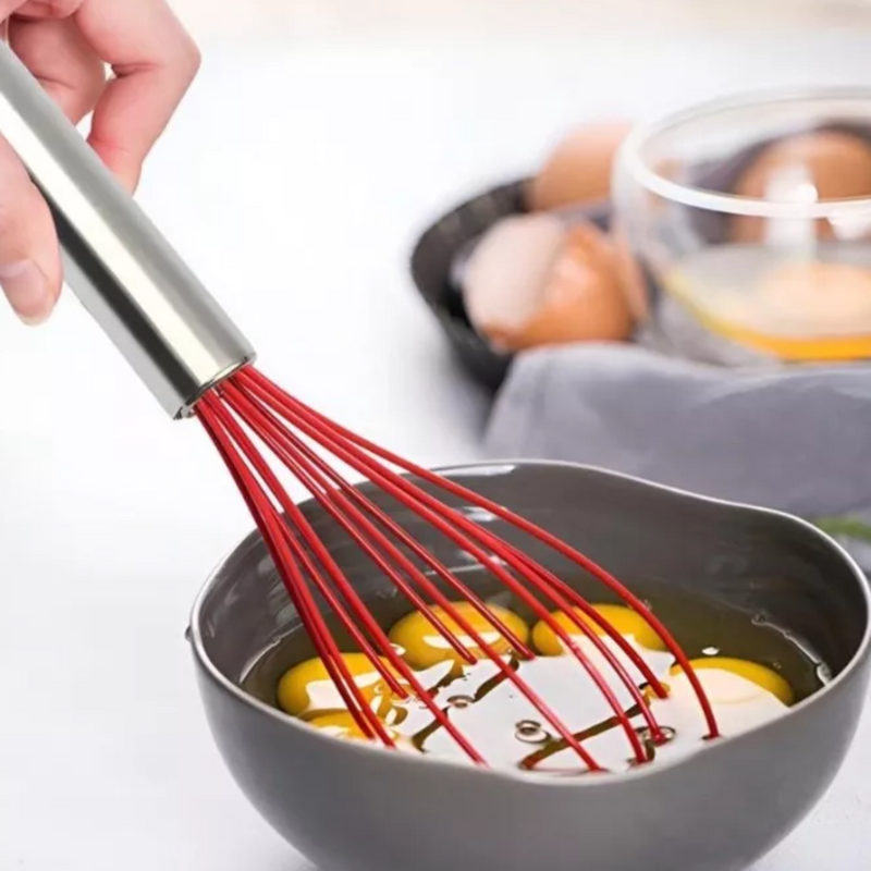 Fouet Batedor 29 Cm Inox Silicone Ovos Massas Bolos Cremes