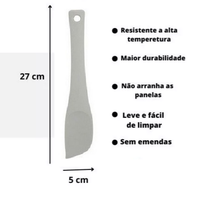 2 Espátulas Raspadoras Pão Duro Reforçada Ponta Firme Silicone
