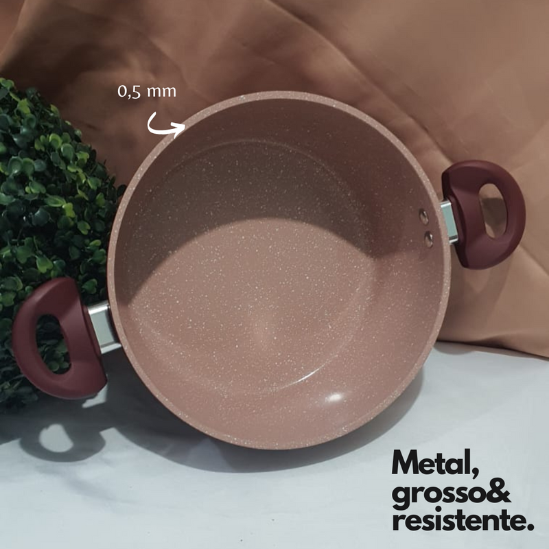 Jogo 5 Pçs de Panelas PREMIUM Revestimento Cerâmica Indução