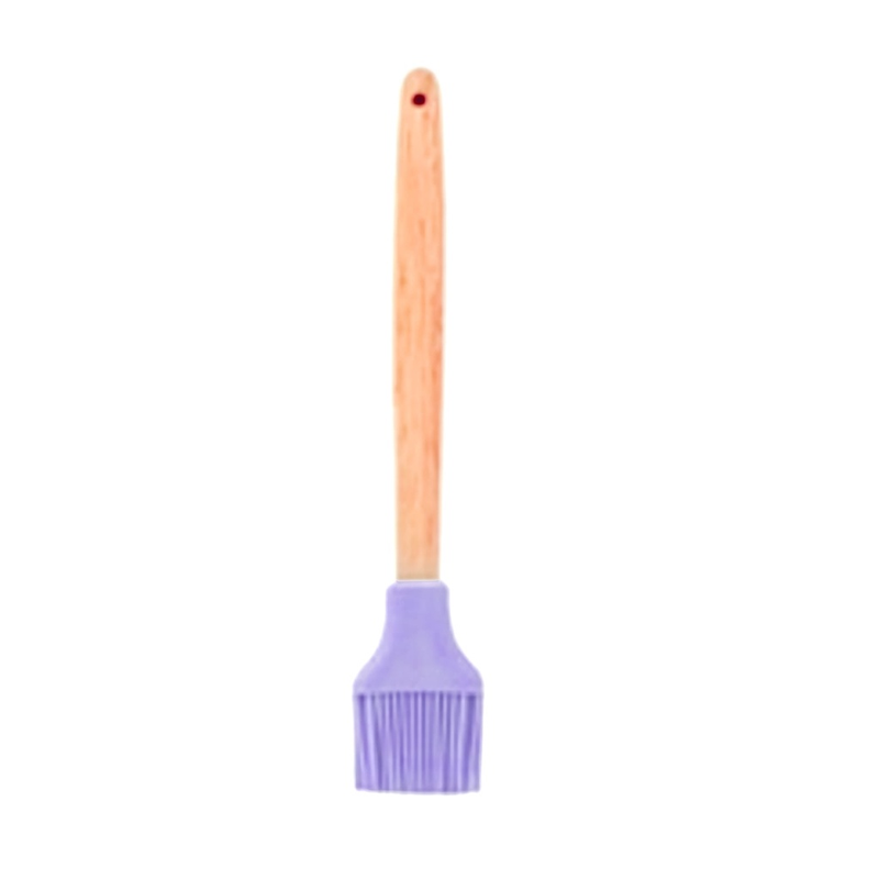 Pincel Com Cabo de Madeira e Ponta de Silicone