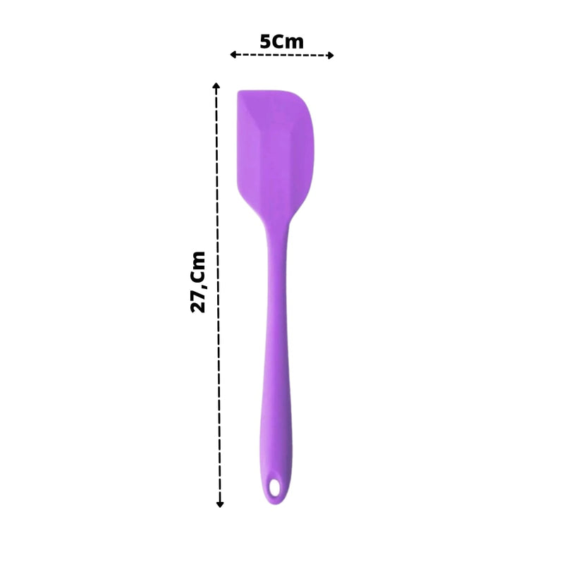6 Espátulas 27 Cm Pão Duro Reforçada Silicone Maciço Multiuso