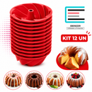 Kit 12 Formas Para Bolo Pudim Cupcake Silicone Antiaderente