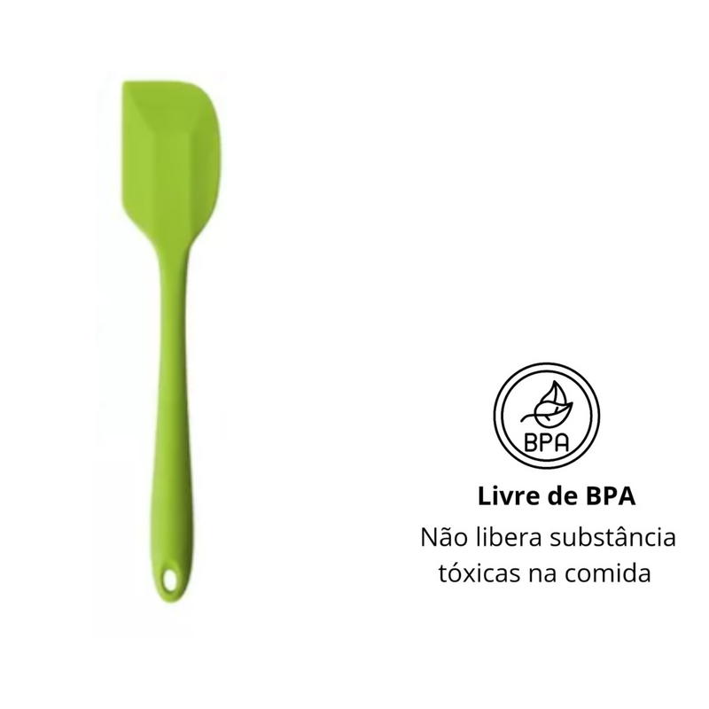 6 Espátulas 27 Cm Pão Duro Reforçada Silicone Maciço Multiuso