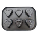 Forma Anti Aderente 6 Cavidades Formato De Coração