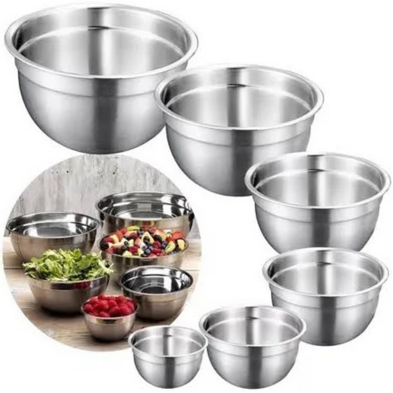 Kit 6 Tigelas Mixing Bowl Aço Inox Para Salada