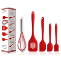Kit 5 Peças de Utensilios de Cozinha de Silicone Antiaderente