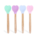 Colher de Coração Com Cabo de Madeira e Ponta de Silicone