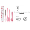 Kit 5 Peças de Utensilios de Cozinha de Silicone Antiaderente