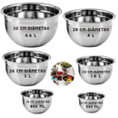 Kit 6 Tigelas Mixing Bowl Aço Inox Para Salada
