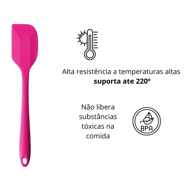 2 Espátulas 27 Cm Pão Duro Silicone Maciço Reforçada