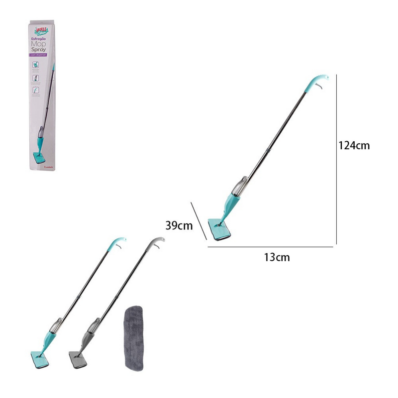 Esfregão Mop Spray Com Dispenser e Microfibra