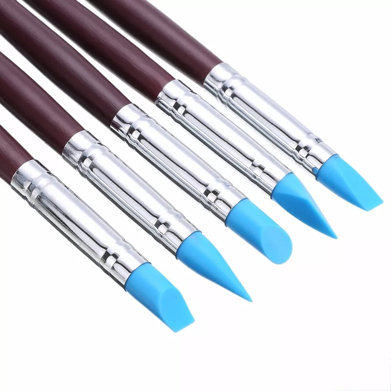 Kit Com 5 Estecas de Silicone Para Modelagem e Artesanato