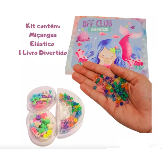 Livrinho de Atividades Kit Miçangas Biju Pulseira Colar