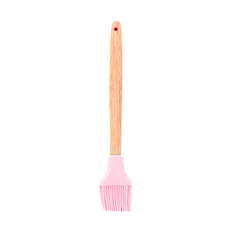 Pincel Com Cabo de Madeira e Ponta de Silicone