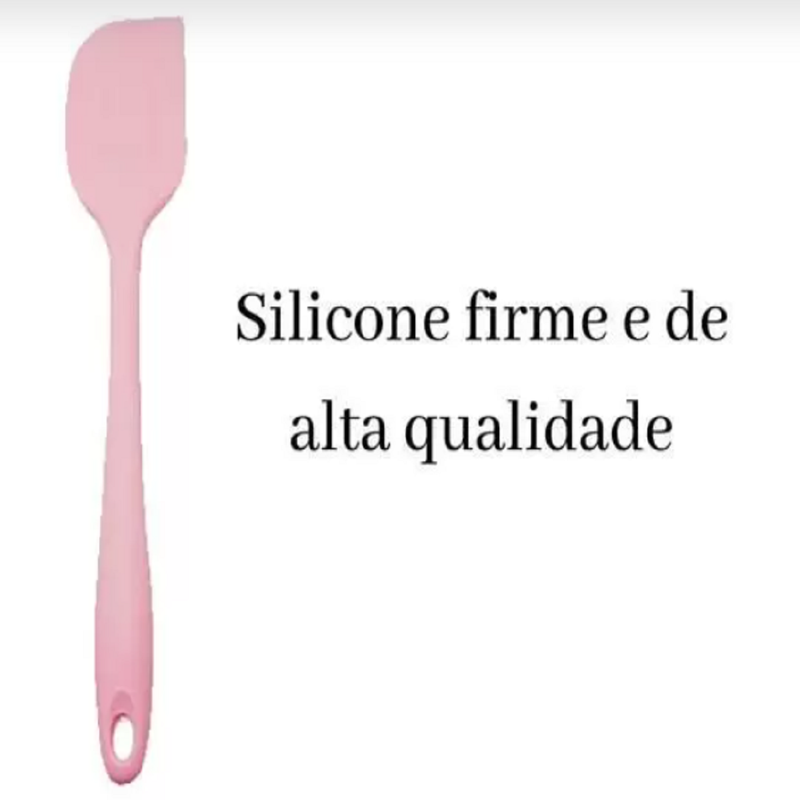 3 Espátulas De Cozinha Silicone Maciço Multiuso Pão Duro