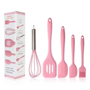 Kit 5 Peças de Utensilios de Cozinha de Silicone Antiaderente