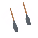 2 Espátulas Raspadora Pão Duro Madeira e Silicone