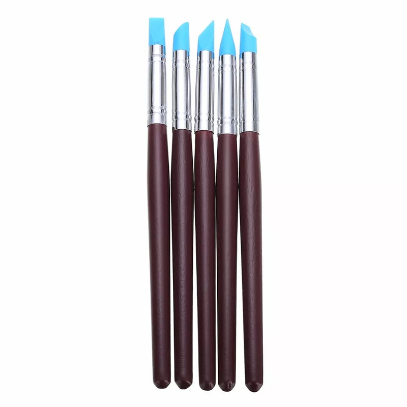 Kit Com 5 Estecas de Silicone Para Modelagem e Artesanato